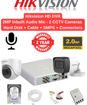 Hikvision 2MP 2 Cameras Audio Combo Full Set