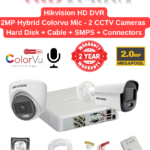 Hikvision 2MP 3 HD CCTV Cameras Audio Hybrid ColorVu Combo Full Set