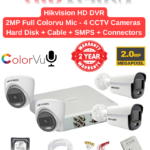 Hikvision 2MP 4 HD CCTV Cameras Audio 24hrs ColorVu Combo Full Set