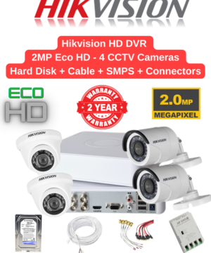 Hikvision 2MP Eco 4 Cameras Combo Full Set