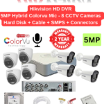 Hikvision 5MP 8 Cameras Hybrid Color with Audio Combo