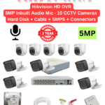 Hikvision 5MP 10 HD CCTV Cameras with Audio Combo Full Set
