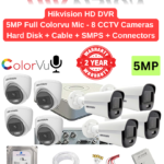 Hikvision 5MP 8 HD CCTV Cameras with Audio 24hrs Color Combo Full Set
