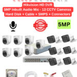 Hikvision 5MP 13 HD CCTV Cameras with Audio Combo Full Set