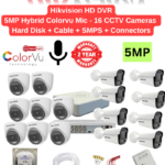 Hikvision 5MP 16 HD CCTV Cameras Hybrid Color Audio Combo Full Set