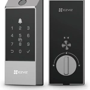 EZVIZ CS-DLO4-R100-WBCP-GR DL04 Pro Smart Deadbolt Lock | Wi-Fi | Fingerprint Unlock | 2 Years Warranty