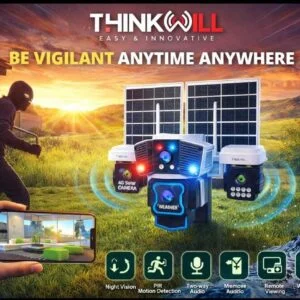 Thinkwill 5MP 4G Solar 4-Lens PTZ Camera | Remote Viewing | THINKWILL-SOLAR-5MP-4LENS