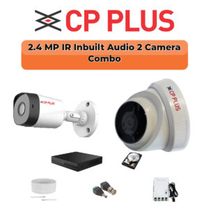 CP Plus 2 Camera 2.4MP Audio CCTV Kit | 4-CH DVR | 500GB HDD | Customizable