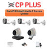 CP PLUS CP Plus 5 Camera 2.4MP Audio CCTV Kit | 8-CH DVR | 500GB HDD | Fully Customizable