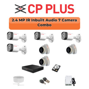 CP Plus 7 Camera 2.4MP Audio CCTV Kit | 8-CH DVR | 1TB HDD | Fully Customizable