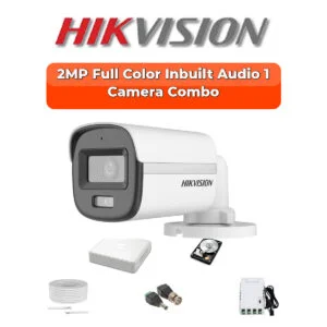 Hikvision 1-Camera 2MP ColorVu Audio Security Kit | 24/7 Color | 500GB HDD | Customizable
