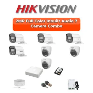 Hikvision 7-Camera 2MP ColorVu Audio Security Kit | 8-CH DVR | 1TB HDD | Customizable