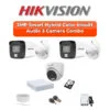 Hikvision 3-Camera 2MP Smart Hybrid Audio Kit | Turbo HD DVR | 500GB HDD | Customizable
