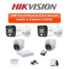 Hikvision 4-Camera 2MP Smart Hybrid Audio Kit | Turbo HD DVR | 500GB HDD | Customizable