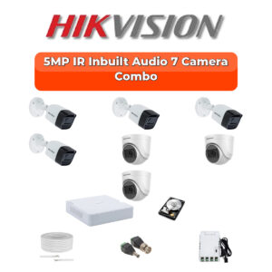 Hikvision 7-Camera 5MP Audio Turbo HD Security Kit | 8-CH DVR | 1TB HDD | Customizable