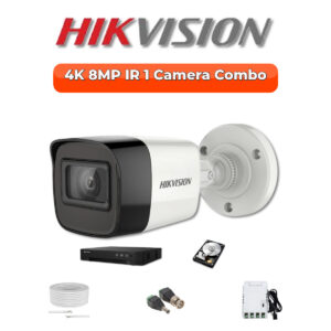 Hikvision 1-Camera 4K 8MP Turbo HD Security Kit | AcuSense DVR | 500GB HDD | Customizable