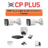 CP PLUS CP Plus 3 Camera 5MP Dual Light Combo Kit | Built-in Mics | 500GB HDD