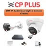CP PLUS CP Plus 2 Camera 2MP Dual Light IP Combo Kit | PoE Switch | 500GB HDD