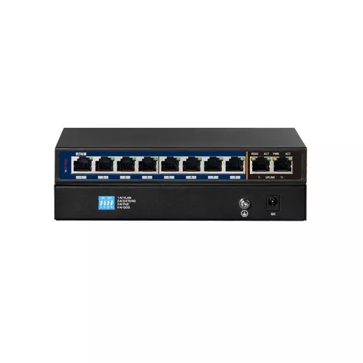 CP Plus 8-Port PoE + 2 Uplink Fast Ethernet Switch | 120W Budget | 802.3af/at/bt | 250m Extend Mode | CP-ANW-HPU8H2-N12 1 CP PLUS CP Plus 8-Port PoE + 2 Uplink Fast Ethernet Switch | 120W Budget | CP-ANW-HPU8H2-N12