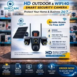 Sun Cam Triple Lens Solar PTZ Smart Security Camera | HD Outdoor WiFi/4G