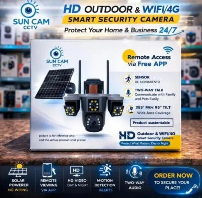 Sun Cam Triple Lens Solar PTZ Smart Security Camera | HD Outdoor WiFi/4G