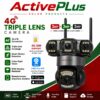 ActivePlus ActivePlus 4G SIM Triple Lens 3MP+3MP+3MP PTZ Security Camera | No WiFi Needed | Color Night Vision | V380 Pro | AP-4G-TL-3MP