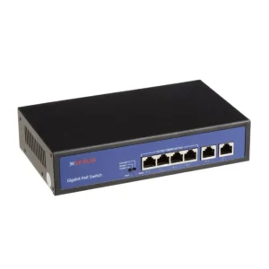 CP Plus 4-Port Full Gigabit PoE Switch + 2 Uplinks | 10/100/1000 | 48W | 2 Year Warranty | CP-DNW-GPU4G2-48C