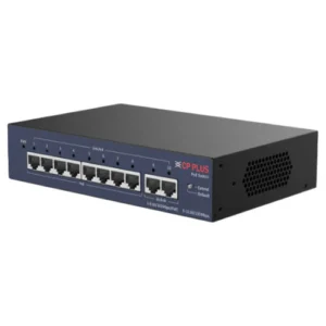 CP Plus 8-Port PoE Switch + 2 Gigabit Uplinks | 96W Budget | Extend Mode | 2 Year Warranty | CP-DNW-HPU8G2-96-V3