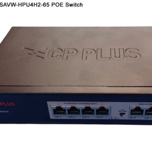 CP Plus 4-Port PoE + 2 Uplink Switch | 65W Budget | 10/100 | Extend Mode | 2 Year Warranty | CP-SAVW-HPU4H2-65