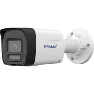 Prama 6MP Active Deterrence IP Bullet | Two-Way Audio | Siren + Strobe | Ultra-Low Illumination | Dual-Light 30M | microSD | PoE | IP67 | 2 Year Warranty | PT-NC160D3-WNMS/AW(D2)