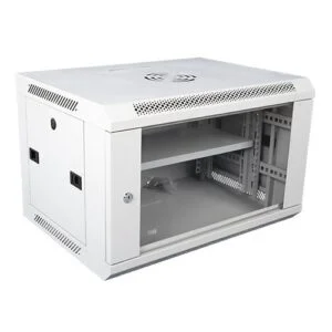 6U Wall Mount Network Rack | For CCTV DVR/NVR, PoE Switch & Patch Panel | Lockable Powder-Coated Steel | RACK-6U-WALL