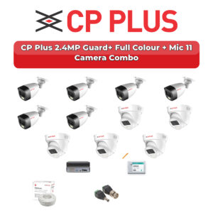 CP Plus 11 Camera 2.4MP HD CCTV Combo Kit | Guard+ Full Colour + Mic | 16CH XVR / DVR | 2TB HDD