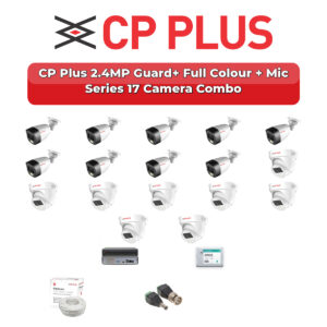CP Plus 17 Camera 2.4MP HD CCTV Combo Kit | Guard+ Full Colour + Mic | 32CH XVR / DVR | 1×4TB + 1×2TB HDD
