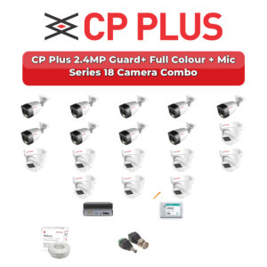 CP Plus 18 Camera 2.4MP HD CCTV Combo Kit | Guard+ Full Colour + Mic | 32CH XVR / DVR | 1×4TB + 1×2TB HDD