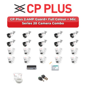 CP Plus 20 Camera 2.4MP HD CCTV Combo Kit | Guard+ Full Colour + Mic | 32CH XVR / DVR | 1×4TB + 1×2TB HDD