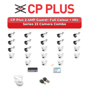 CP Plus 23 Camera 2.4MP HD CCTV Combo Kit | Guard+ Full Colour + Mic | 32CH XVR / DVR | 2×4TB HDD