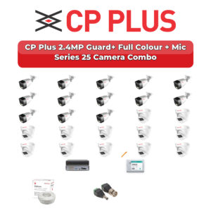 CP Plus 25 Camera 2.4MP HD CCTV Combo Kit | Guard+ Full Colour + Mic | 32CH XVR / DVR | 1×4TB + 1×6TB HDD
