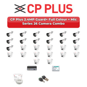CP Plus 26 Camera 2.4MP HD CCTV Combo Kit | Guard+ Full Colour + Mic | 32CH XVR / DVR | 1×4TB + 1×6TB HDD