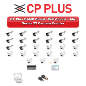 CP Plus 27 Camera 2.4MP HD CCTV Combo Kit | Guard+ Full Colour + Mic | 32CH XVR / DVR | 1×4TB + 1×6TB HDD