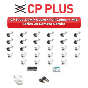 CP Plus 28 Camera 2.4MP HD CCTV Combo Kit | Guard+ Full Colour + Mic | 32CH XVR / DVR | 1×4TB + 1×6TB HDD
