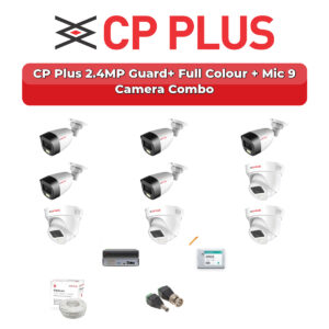 CP Plus 9 Camera 2.4MP HD CCTV Combo Kit | Guard+ Full Colour + Mic | 16CH XVR / DVR | 2TB HDD