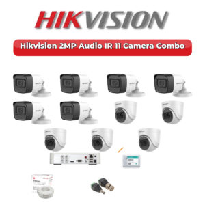 Hikvision 11 Camera 2MP HD CCTV Combo Kit | Audio IR | 16CH XVR / DVR | 2TB HDD