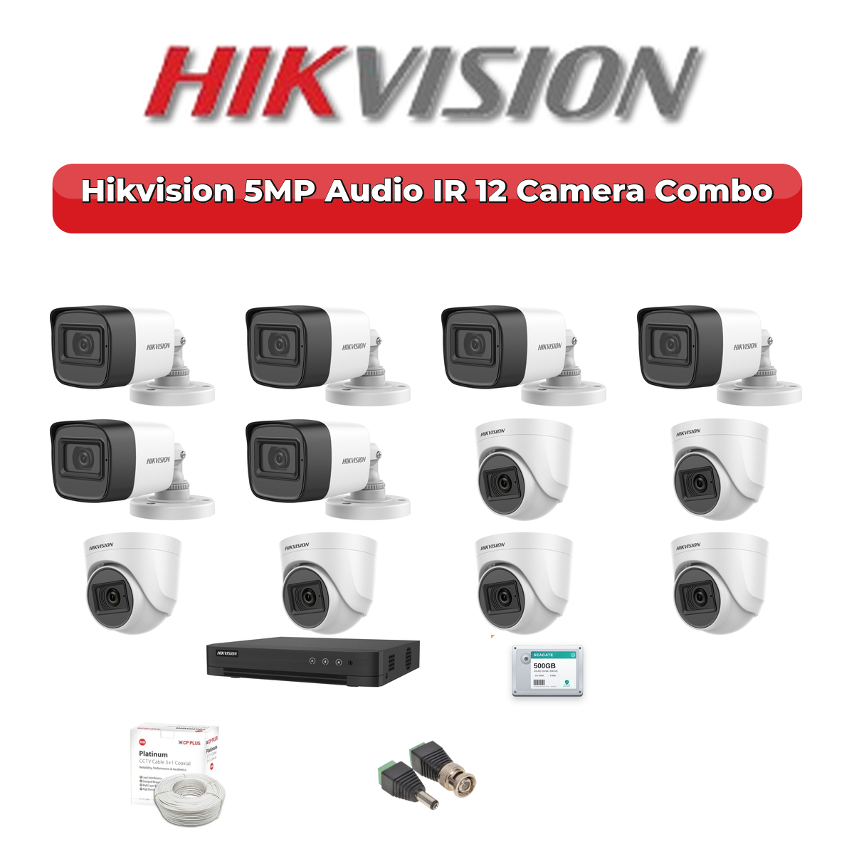 Hikvision 12 Camera 5MP HD CCTV Combo Kit | Audio IR | 16CH XVR / DVR | 2TB HDD 1 Hikvision 12 Camera 5MP HD CCTV Combo Kit | Audio IR | 16CH XVR / DVR | 2TB HDD