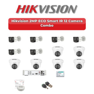 Hikvision 12 Camera 2MP HD CCTV Combo Kit | ECO Smart IR | 16CH XVR / DVR | 2TB HDD