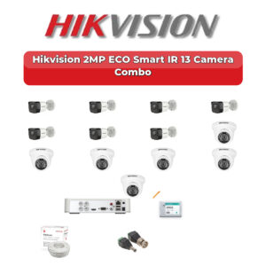 Hikvision 13 Camera 2MP HD CCTV Combo Kit | ECO Smart IR | 16CH XVR / DVR | 4TB HDD
