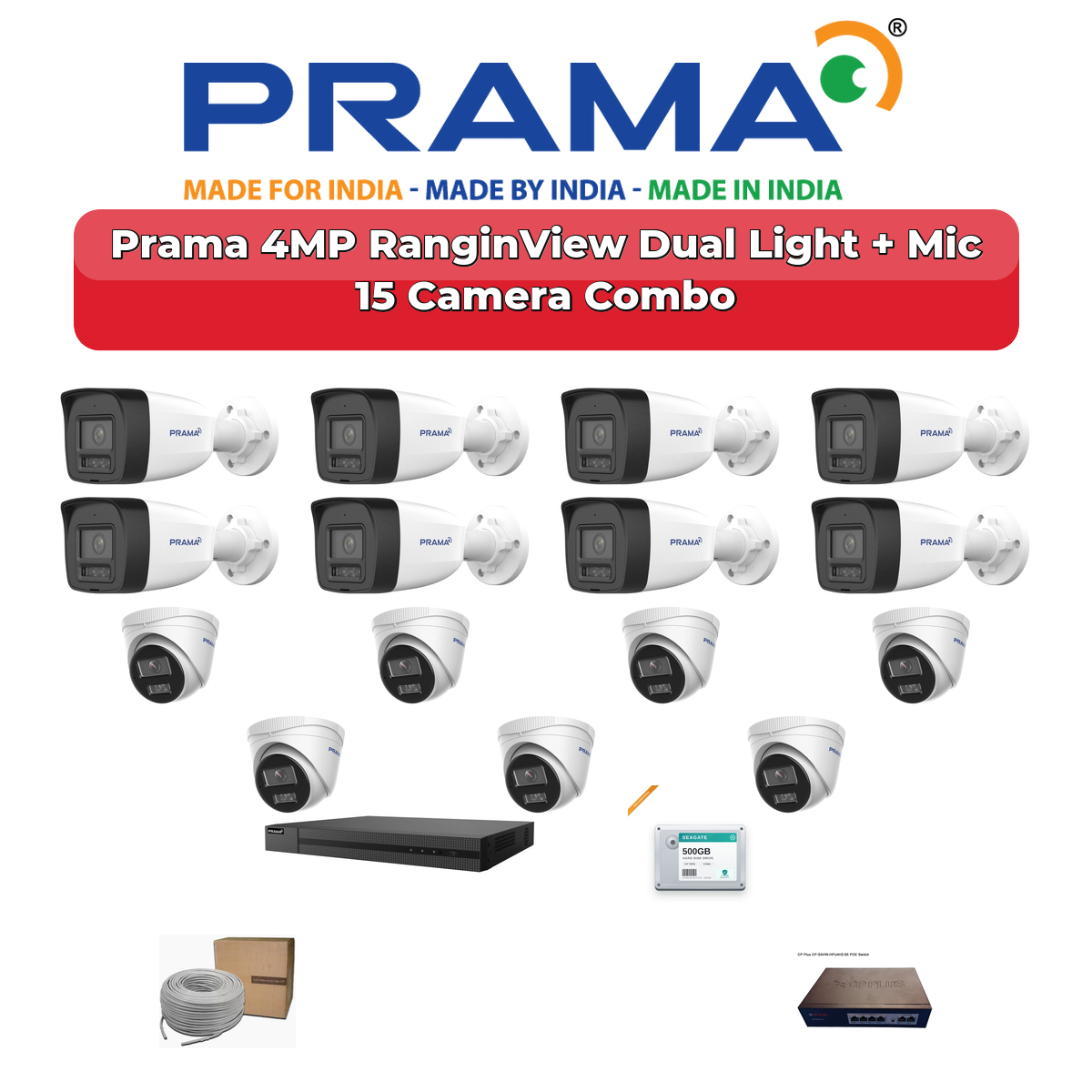 Prama 15 Camera 4MP IP CCTV Combo Kit | RanginView Dual Light + Mic | 16CH NVR | 4TB HDD 1 Prama 15 Camera 4MP IP CCTV Combo Kit | RanginView Dual Light + Mic | 16CH NVR | 4TB HDD