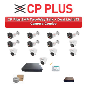 CP Plus 13 Camera 2MP IP CCTV Combo Kit | Two-Way Talk + Dual Light | 16CH NVR | 4TB HDD