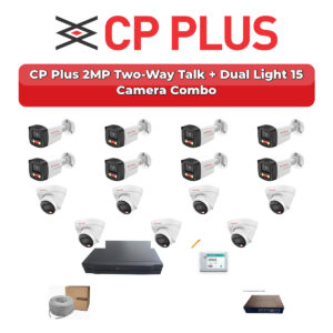CP Plus 15 Camera 2MP IP CCTV Combo Kit | Two-Way Talk + Dual Light | 16CH NVR | 4TB HDD