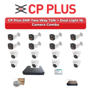 CP Plus 16 Camera 2MP IP CCTV Combo Kit | Two-Way Talk + Dual Light | 16CH NVR | 4TB HDD
