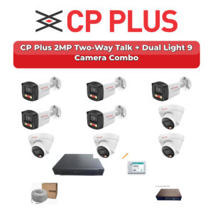 CP Plus 9 Camera 2MP IP CCTV Combo Kit | Two-Way Talk + Dual Light | 16CH NVR | 2TB HDD